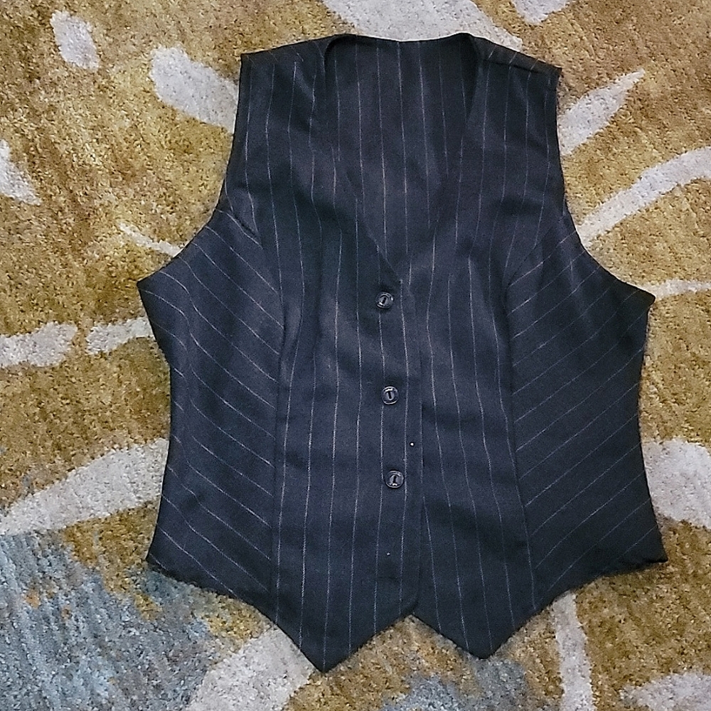 Dark grey Striped Vintage Vest